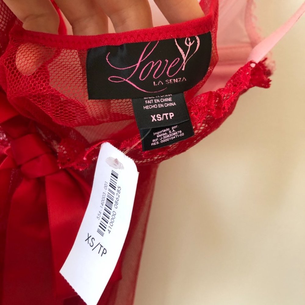La Senza Red Lace Babydoll Bustier Lingerie NWT - Picture 5 of 6